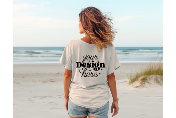 Back Natural Bella Canvas 3001 Mockup 20: Graphics for T-Shirts