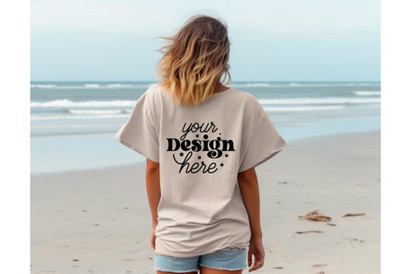 Back Natural Bella Canvas 3001 Mockup 21 Graphics