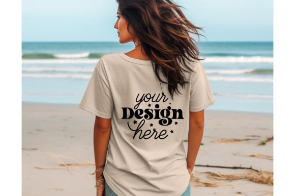 Back Natural Bella Canvas 3001 Mockup 27 Graphics