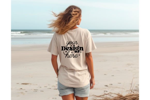 Back Natural Bella Canvas 3001 Mockup 32