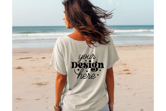Back Natural Bella Canvas 3001 Mockup 33: Graphics for T-Shirts