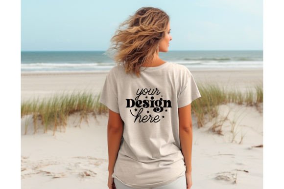 Back Natural Bella Canvas 3001 Mockup 42 Graphics