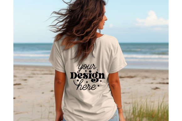 Back Natural Bella Canvas 3001 Mockup 49: Graphics for T-Shirts