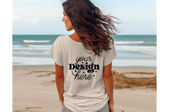 Back Natural Bella Canvas 3001 Mockup 51: Graphics for T-Shirts