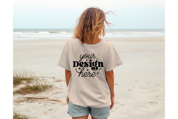 Back Natural Bella Canvas 3001 Mockup 63 Graphics