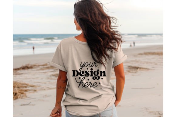 Back Natural Bella Canvas 3001 Mockup 67: Graphics for T-Shirts