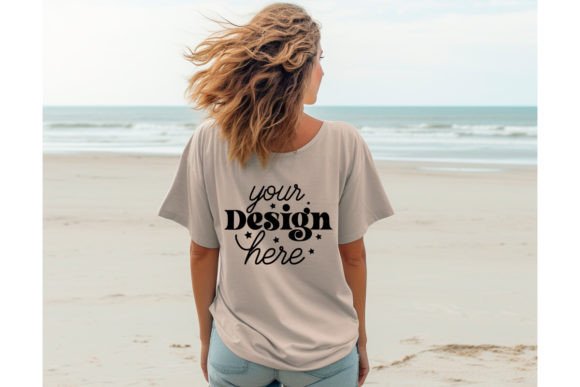 Back Natural Bella Canvas 3001 Mockup 69 Graphics for T-Shirts