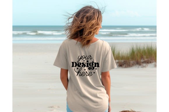 Back Natural Bella Canvas 3001 Mockup 72: Graphics for T-Shirts