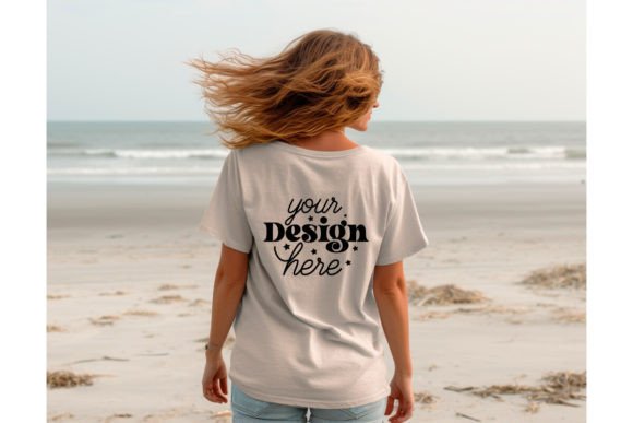 Back Natural Bella Canvas 3001 Mockup 78: Graphics for T-Shirts