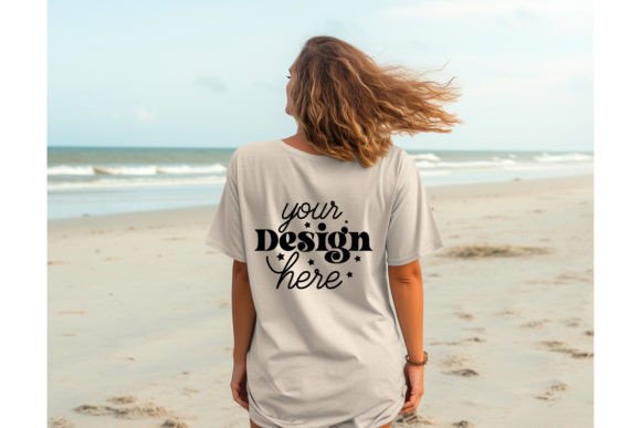 Back Natural Bella Canvas 3001 Mockup109: Graphics for T-Shirts
