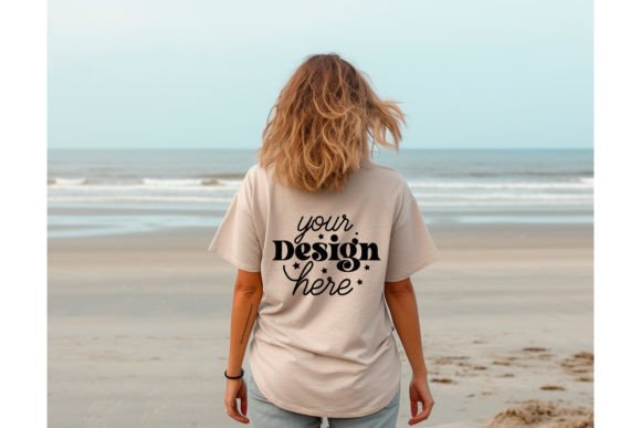 Back Natural Bella Canvas 3001 Mockup136: Graphics for T-Shirts