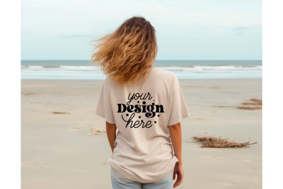 Back Natural Bella Canvas 3001 Mockup173: Graphics for T-Shirts