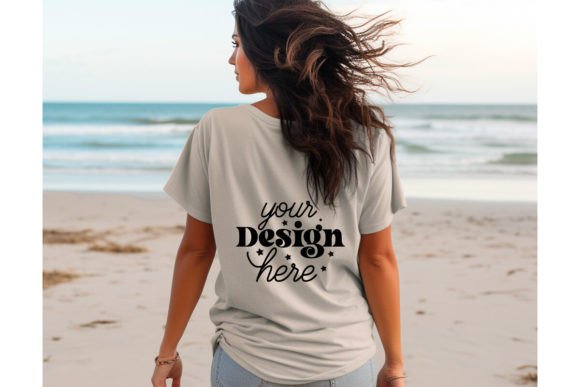 Back Natural Bella Canvas 3001 Mockup184: Graphics for T-Shirts