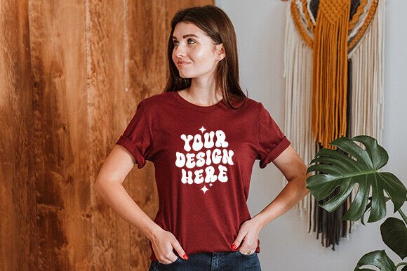 Bella Canvas 3001 Cardinal Shirt Mockup