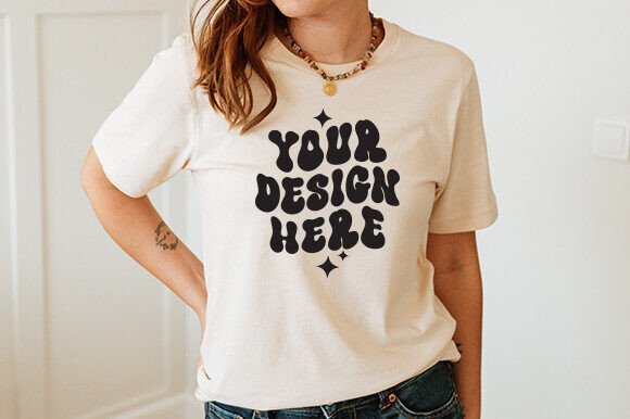 Bella Canvas 3001 Soft Cream Mockup: Graphics & T-Shirts
