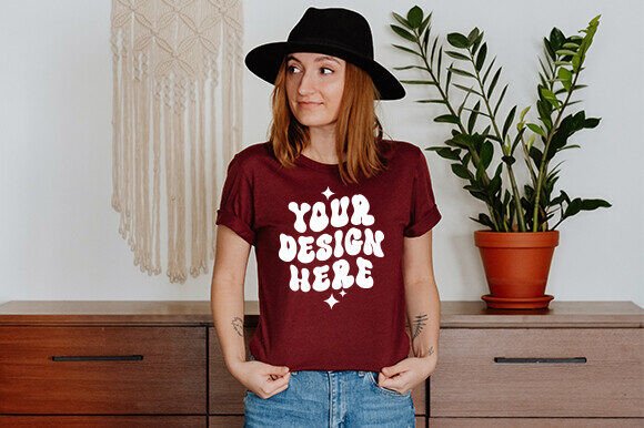 Boho Bella Canvas 3001 TShirt Mockup: Graphics for Real Projects