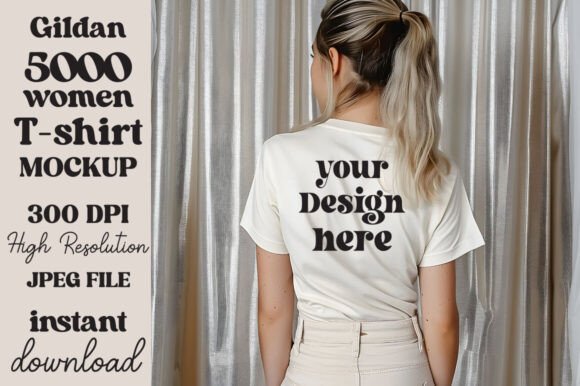 Gildan 5000 Natural T-shirt Mockup 46: Graphics for Product Mockups