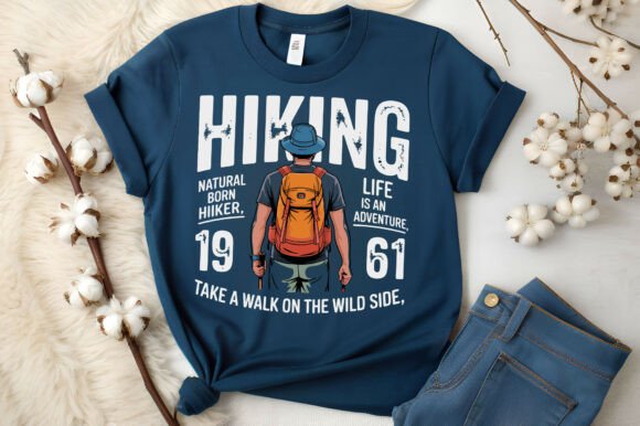 Hiking Adventure Natural Born Hiker Graphics