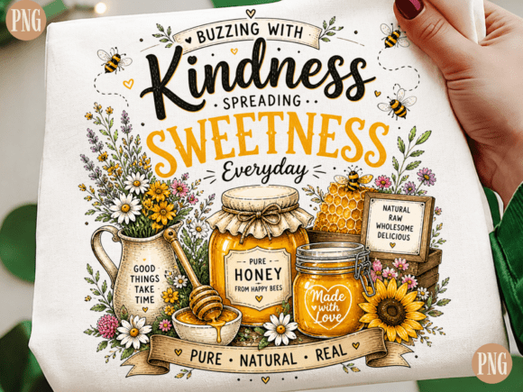 Natural Honey PNG Bee Inspired Quote D Graphics