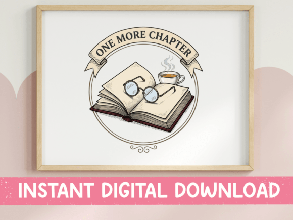 One More Chapter Book Coffee Design Graphics
