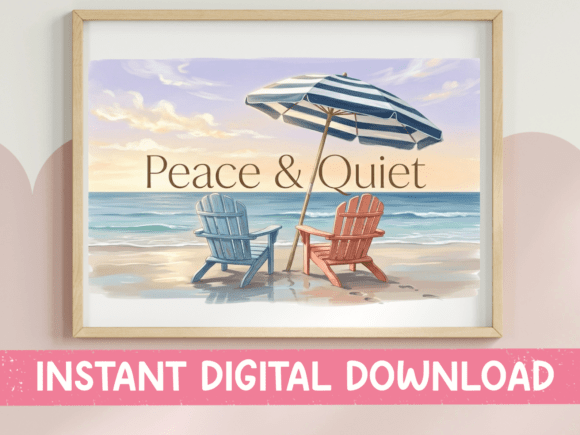 Peace and Quiet Beach Scene Sublimation