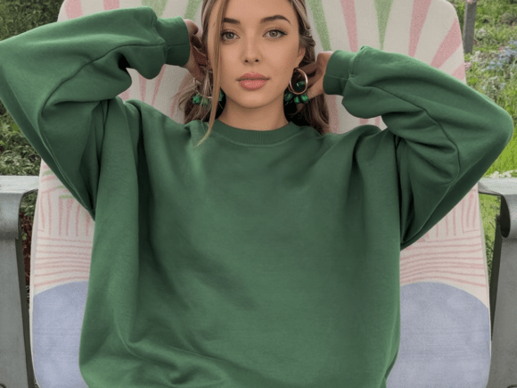 Soft Green Sweatshirt Mockup Aesthetic Graphics