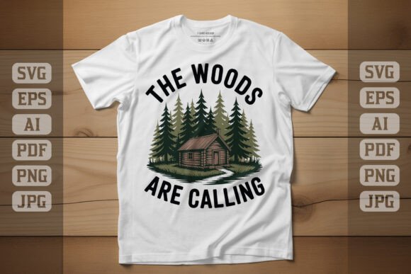 The Woods Are Calling Retro Art Graphics