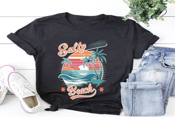 Vintage Salty Beach PNG Graphics